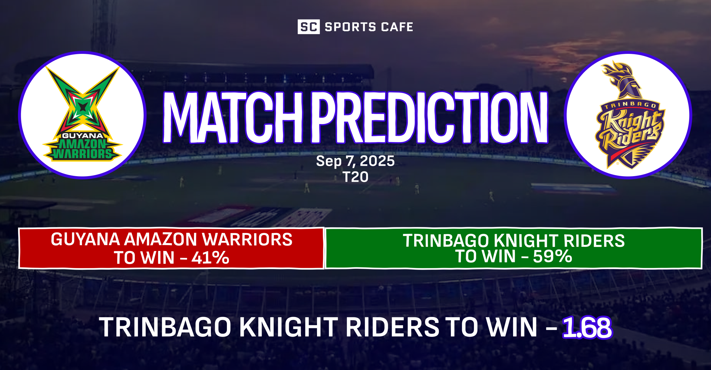 Guyana Amazon Warriors vs Trinbago Knight Riders